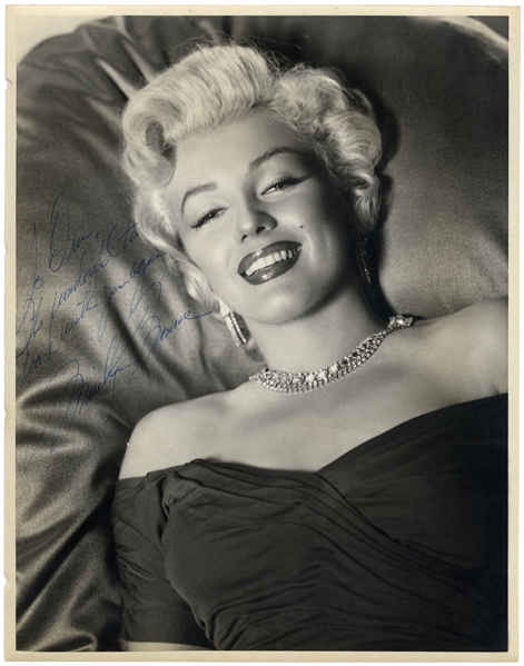 Gorgeous Marilyn Monroe Signed Photo Measuring 11'' x 14'' -- Given by Marilyn to One of the Dancers in the Famous Dance Scene From ''Gentlemen Prefer Blondes''